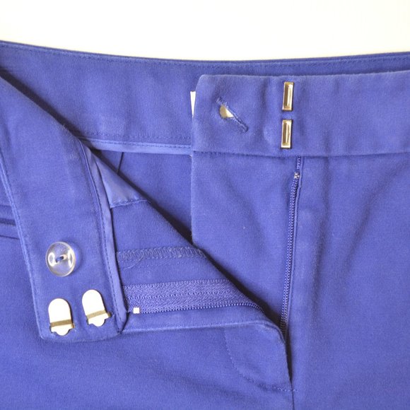 CHICOS Size 0 Women Royal BLUE Cropped STRETCH Chino CAPRI Trouser TAPERED Pants - Picture 6 of 8